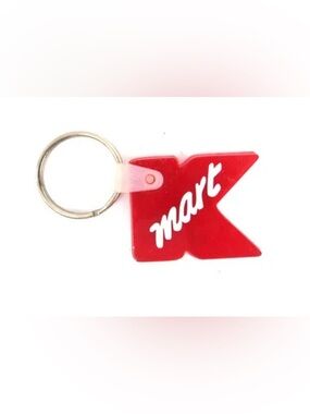 Vintage 90s Kmart Red K Keychain Key Ring Fob Rare Nostalgic Souvenir Retired